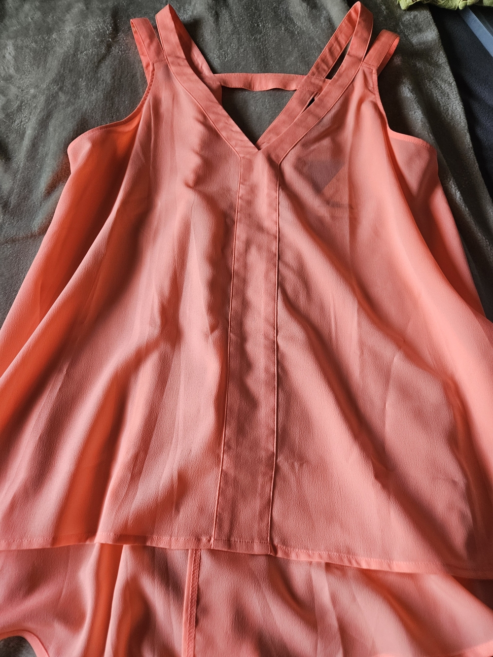 project RUNWAY Coral Pink V-Neck Double-Strap Tank